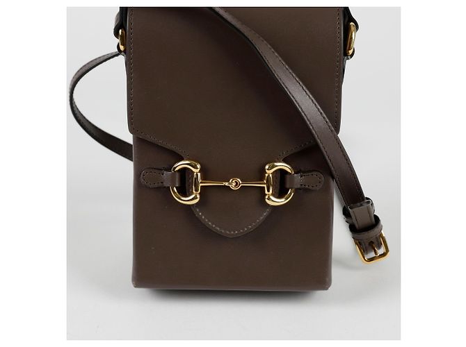 Gucci Borsa a spalla mini Horsebit Marrone - vista 2