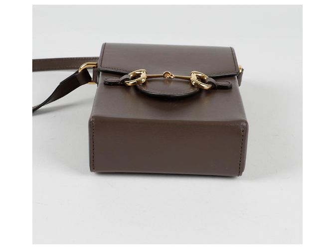 Gucci Borsa a spalla mini Horsebit Marrone - vista 6