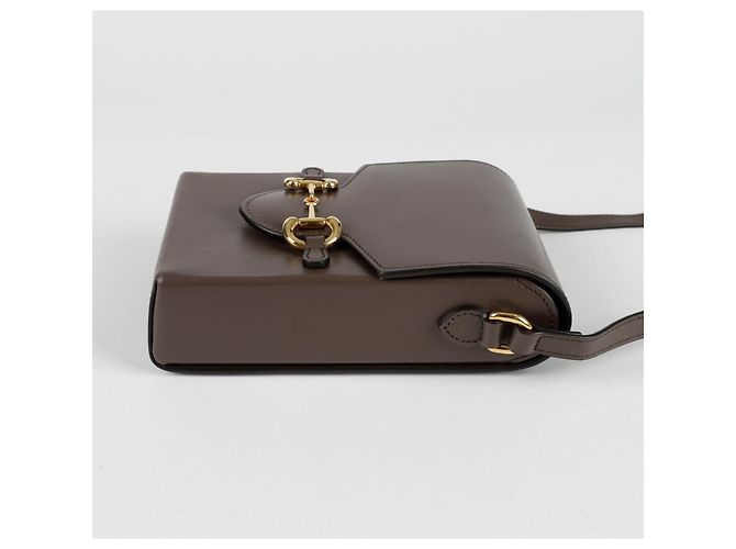 Gucci Borsa a spalla mini Horsebit Marrone - vista 7