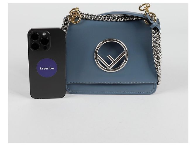 Fendi Borsa a tracolla piccola Kan Blu - vista 9
