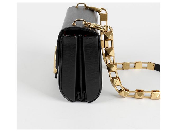 Valentino Bolsa transversal com logo e tachas Preto - vista 3