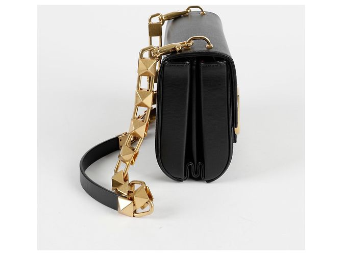 Valentino Bolsa transversal com logo e tachas Preto - vista 5