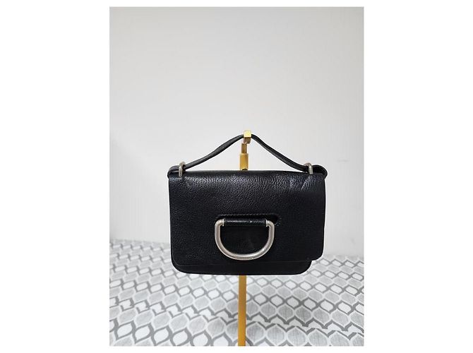 Borsa a tracolla mini D-Ring in pelle nera BURBERRY Nero - vista 4