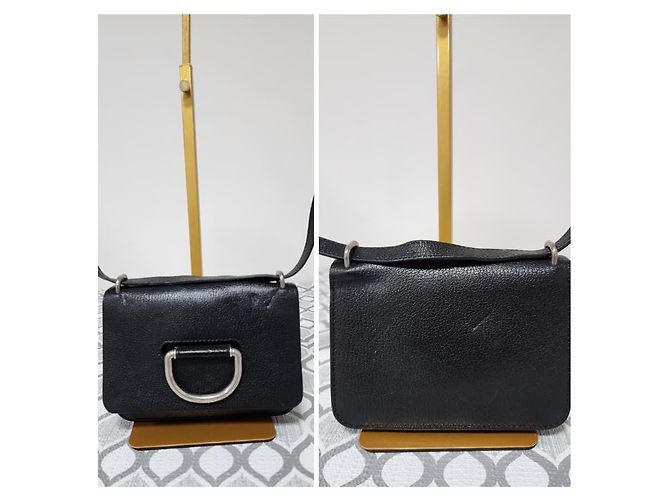 Borsa a tracolla mini D-Ring in pelle nera BURBERRY Nero - vista 5