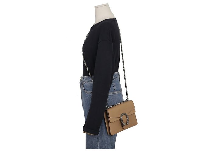 Gucci Bolsa de ombro cruzada mini corrente Dionysus Marrom - vista 8