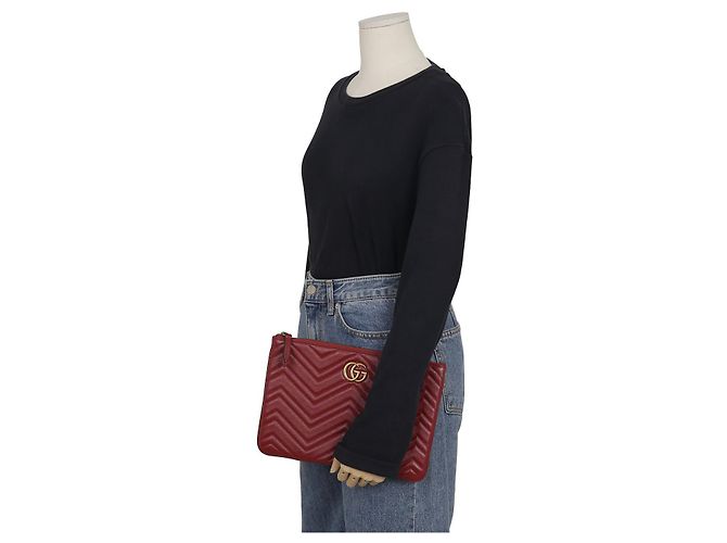 Gucci Clutch GG Marmont Rosso - vista 10