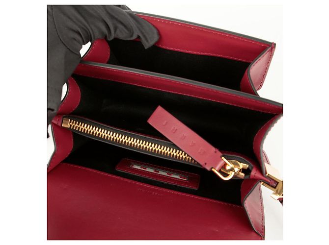 Marni Borsa a tracolla incrociata Trunk Mini Rosso - vista 10