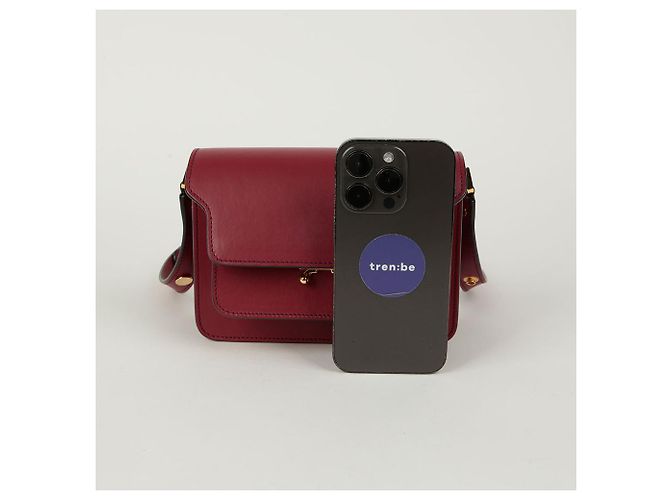 Marni Borsa a tracolla incrociata Trunk Mini Rosso - vista 7