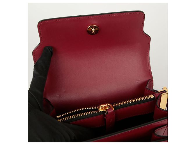 Marni Borsa a tracolla incrociata Trunk Mini Rosso - vista 8
