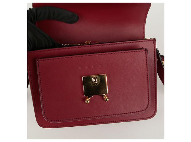 Marni Borsa a tracolla incrociata Trunk Mini Rosso - vista 9