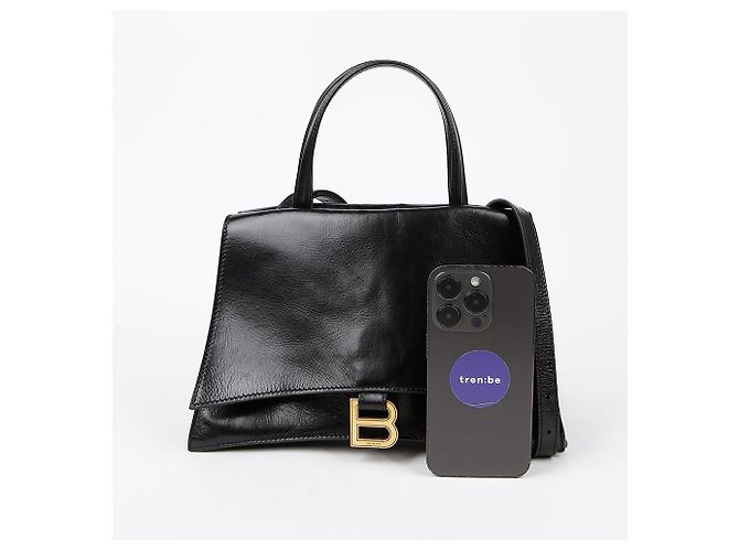 Balenciaga Borsa a Spalla Crush Small Tote Nero - vista 7