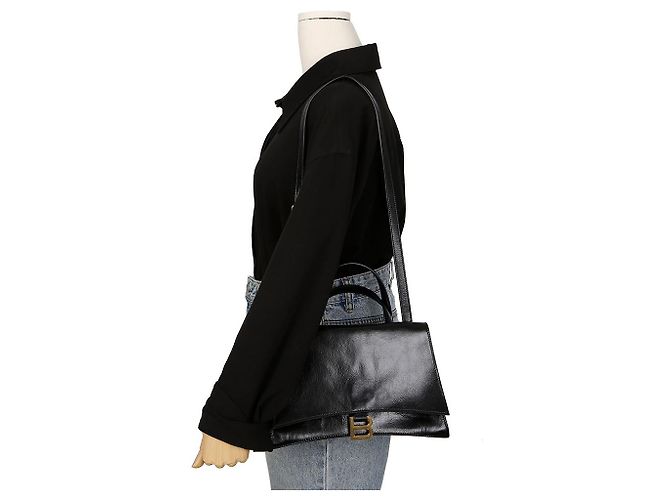 Balenciaga Borsa a Spalla Crush Small Tote Nero - vista 9