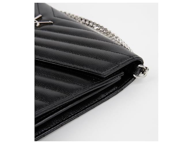 Saint Laurent Borsa a tracolla Monogram Chain Nero - vista 11