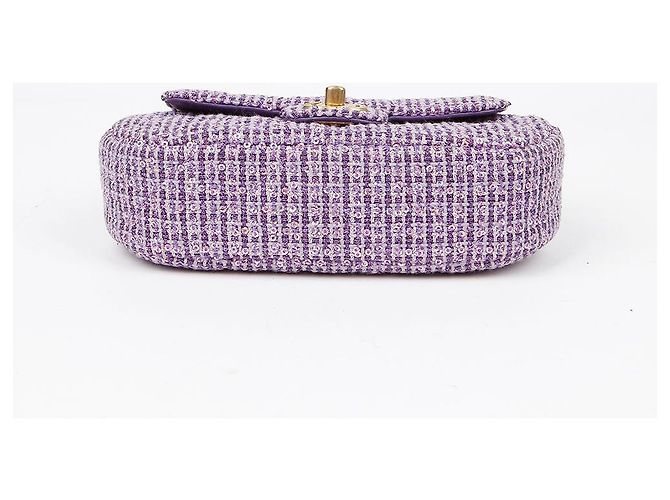 Chanel Borsa a spalla piccola CC Logo Porpora - vista 6