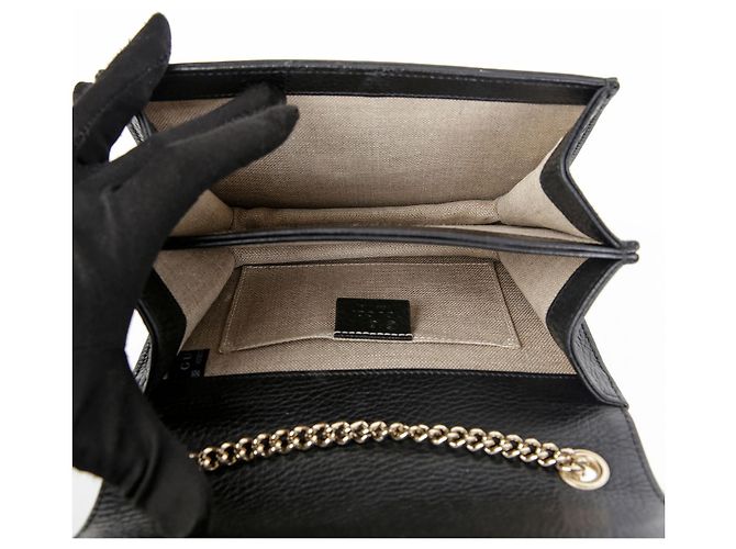 Gucci Borsa a tracolla con catena intrecciata Nero - vista 11