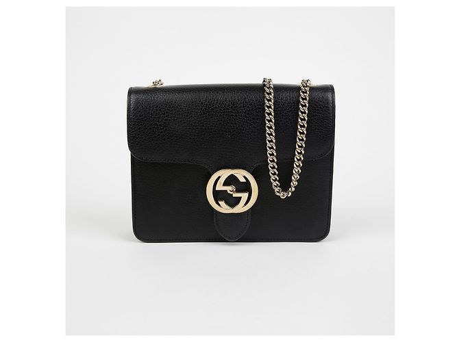 Gucci Borsa a tracolla con catena intrecciata Nero - vista 2