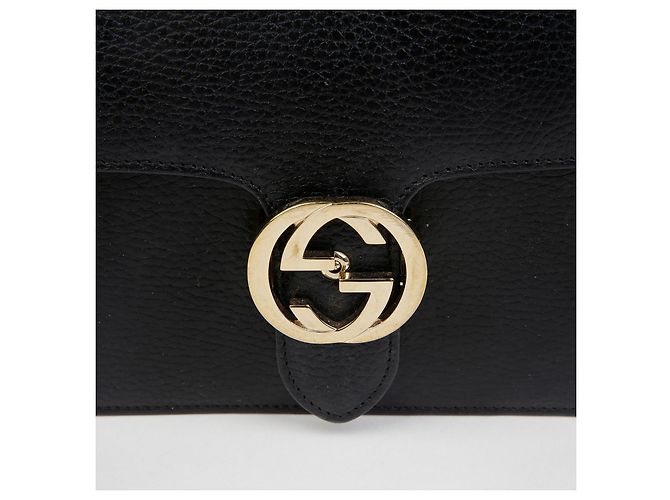 Gucci Borsa a tracolla con catena intrecciata Nero - vista 3