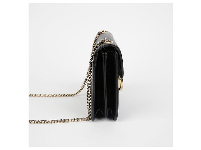 Gucci Borsa a tracolla con catena intrecciata Nero - vista 5