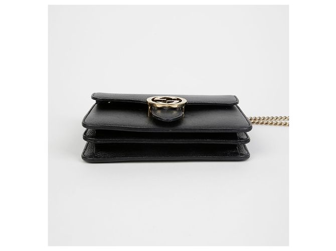 Gucci Borsa a tracolla con catena intrecciata Nero - vista 6