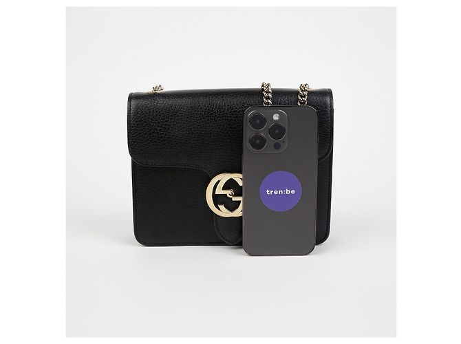 Gucci Borsa a tracolla con catena intrecciata Nero - vista 8