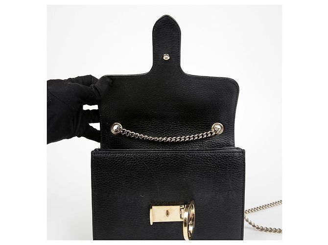 Gucci Borsa a tracolla con catena intrecciata Nero - vista 9