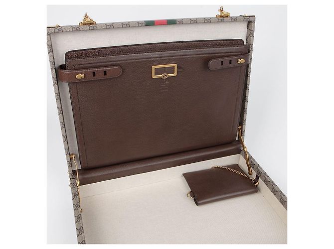Gucci Grande valise rigide Savoy Marron - vue 10