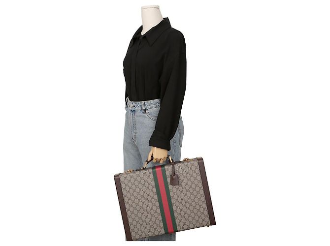 Gucci Grande valise rigide Savoy Marron - vue 11