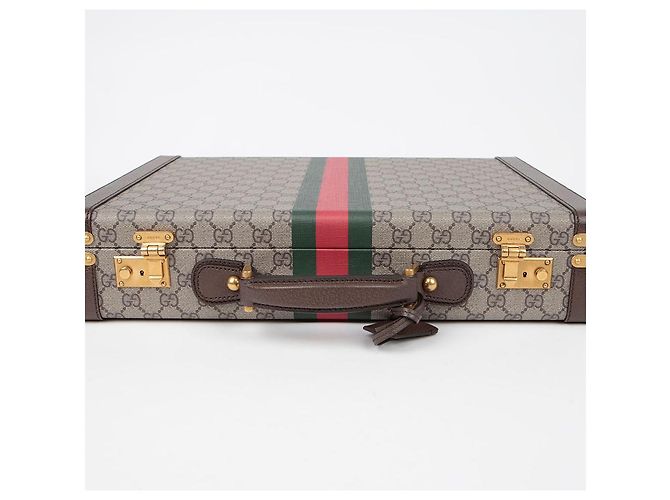 Gucci Grande valise rigide Savoy Marron - vue 8