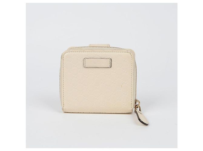 Gucci Portafoglio con zip Micro Sima Bianco - vista 2