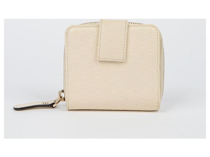 Gucci Portafoglio con zip Micro Sima Bianco - vista 4