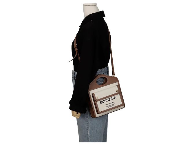 Burberry Mini Tote Schultertasche Braun - vista 10