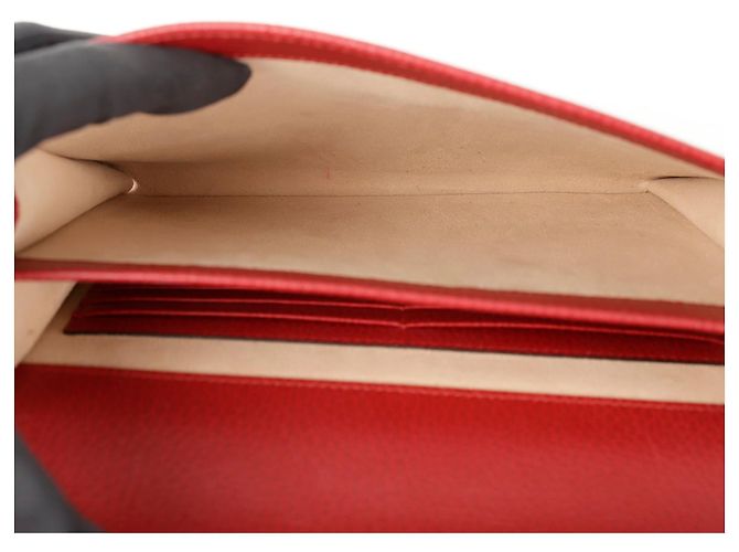 Gucci Clutch con pattina GG Marmont Rosso - vista 10