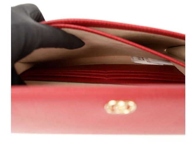 Gucci Clutch con pattina GG Marmont Rosso - vista 11