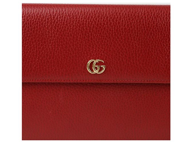 Gucci Clutch con pattina GG Marmont Rosso - vista 2
