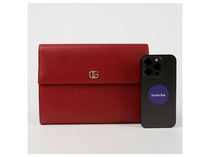 Gucci Clutch con pattina GG Marmont Rosso - vista 8