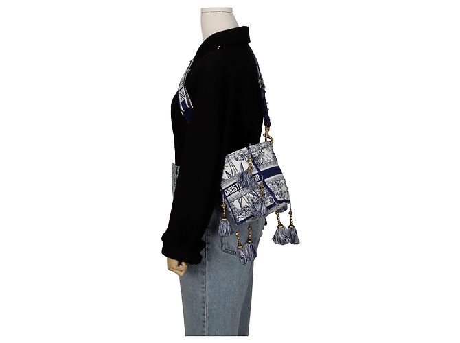 Dior Borsa a Spalla Diable Bucket Blu - vista 10
