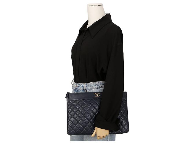 Chanel Mademoiselle Clutch Grande Blu - vista 12