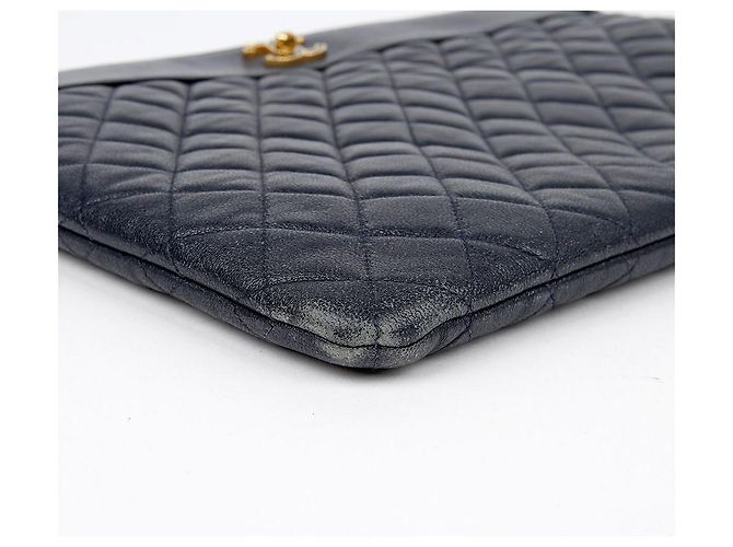 Chanel Mademoiselle Clutch Grande Blu - vista 7