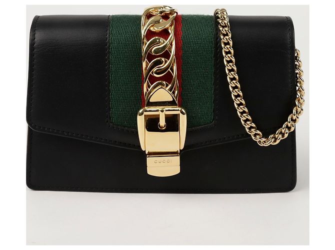 Gucci Borsa a tracolla incrociata Silvi Super Mini Chain Nero - vista 2