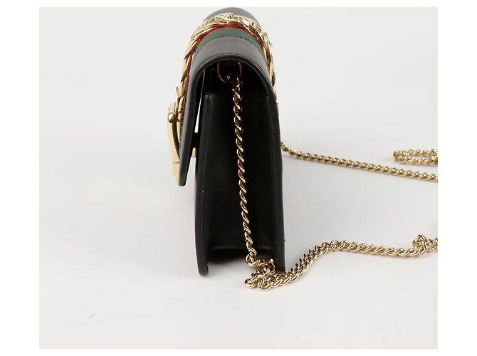 Gucci Borsa a tracolla incrociata Silvi Super Mini Chain Nero - vista 3