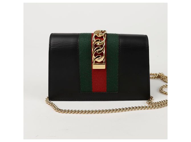 Gucci Borsa a tracolla incrociata Silvi Super Mini Chain Nero - vista 4