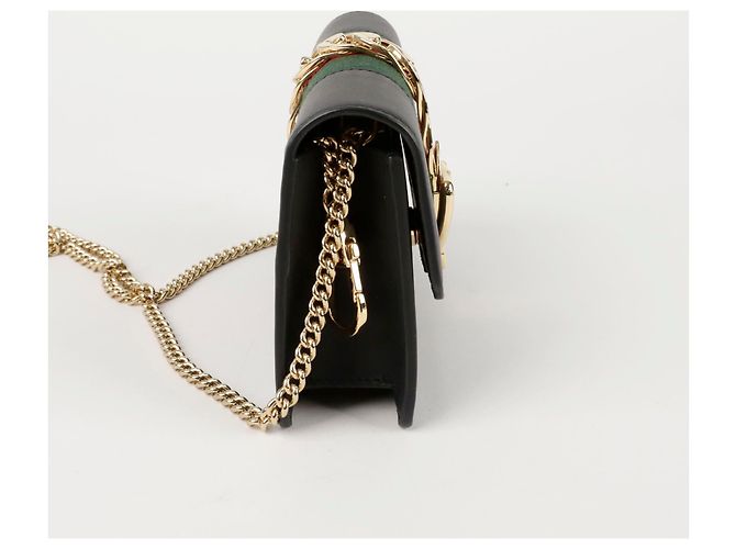 Gucci Borsa a tracolla incrociata Silvi Super Mini Chain Nero - vista 5