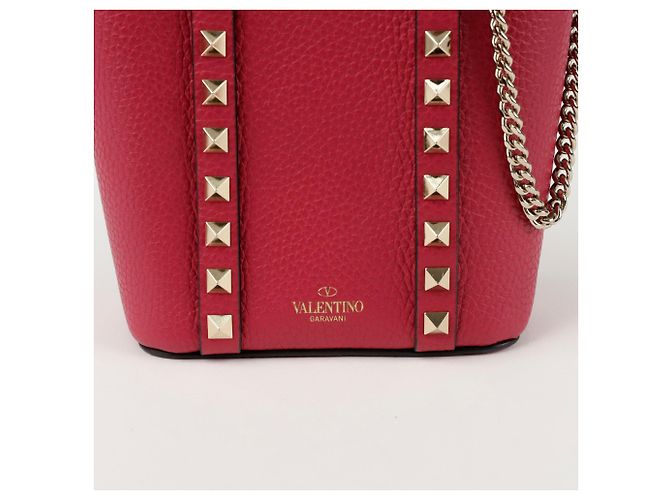 Valentino Borsa a Spalla Rockstud Chain Tote Rosa - vista 2