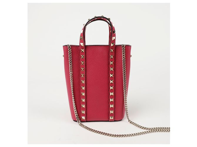 Valentino Borsa a Spalla Rockstud Chain Tote Rosa - vista 4