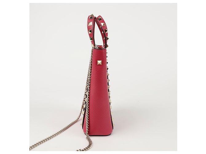 Valentino Borsa a Spalla Rockstud Chain Tote Rosa - vista 5