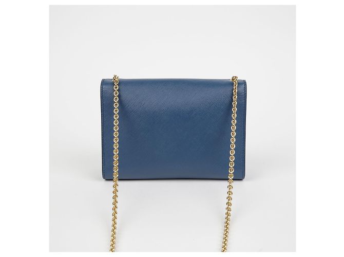 Salvatore Ferragamo Borsa a tracolla incrociata Genie Barrel Bow Blu - vista 4