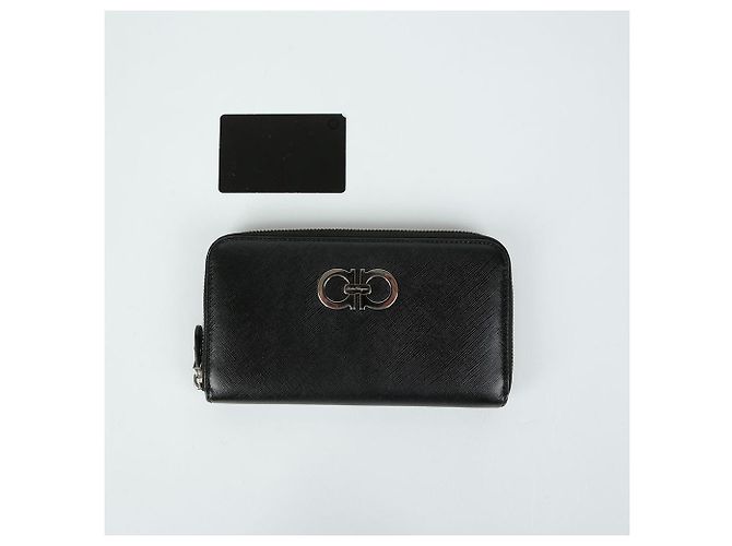 Salvatore Ferragamo Cartera larga Gancini Negro - vista 11