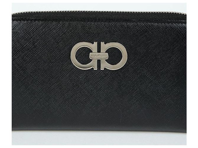 Salvatore Ferragamo Cartera larga Gancini Negro - vista 2