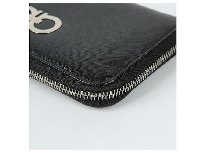 Salvatore Ferragamo Cartera larga Gancini Negro - vista 9