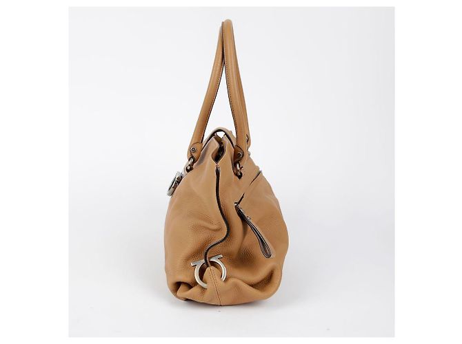 Salvatore Ferragamo Borsa a Spalla Gancini Marrone - vista 4